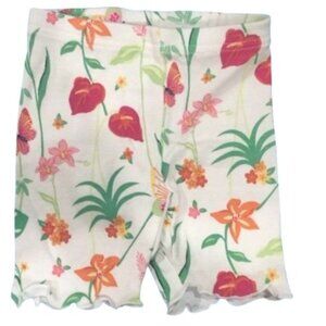 Gymboree 12-18 month Bike Shorts Flowers Tropical Paradise Butterflies Cream NEW